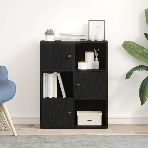 Regal za knjige crni hrasta 60x24x76,5 cm od konstruiranog drva - NOVO