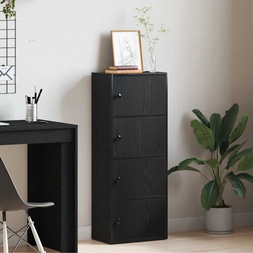 Regal za knjige crni hrasta 40x24x102 cm od konstruiranog drva - NOVO