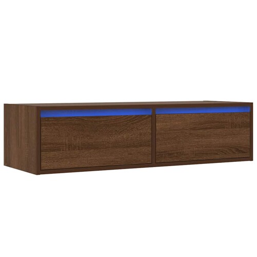 TV ormarić s LED svjetlima boja smeđeg hrasta 100X35,5x25 cm - NOVO