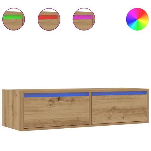 TV ormarić s LED svjetlima konstruirano drvo 100X35,5x25 cm - NOVO