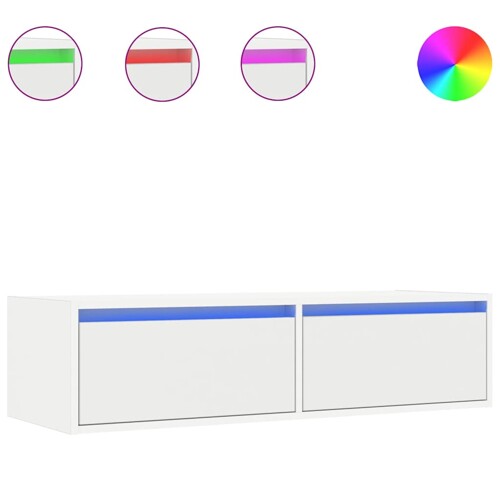 TV ormarić s LED svjetlima bijeli 100X35,5x25 cm - NOVO