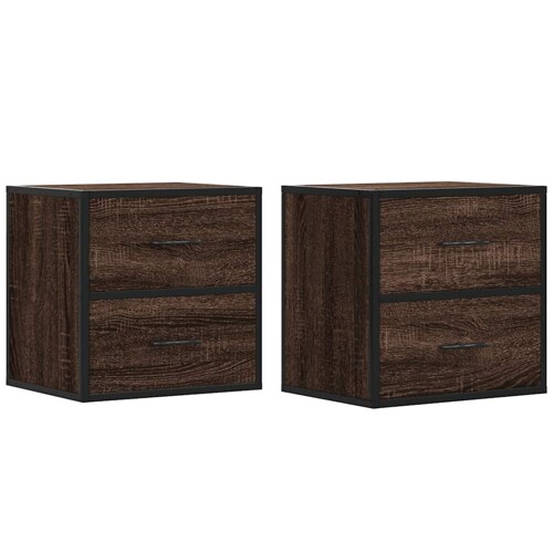 Zidni noćni ormarići 2 kom smeđi hrast 40x31x39,5 cm - NOVO