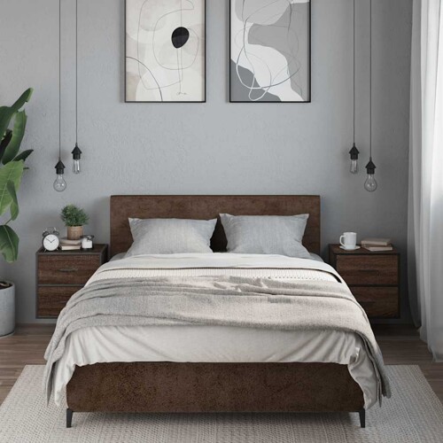 Zidni noćni ormarići 2 kom smeđi hrast 40x31x39,5 cm - NOVO