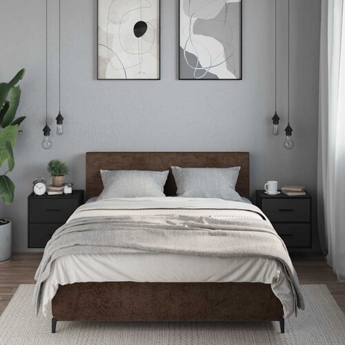 Zidni noćni ormarići 2 kom crni 40x31x39,5 cm - NOVO