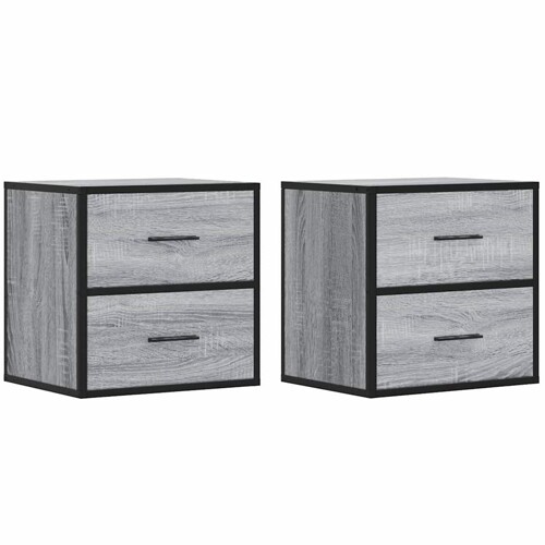 Zidni noćni ormarići 2 kom Sivi Sonoma 40x31x39,5 cm - NOVO