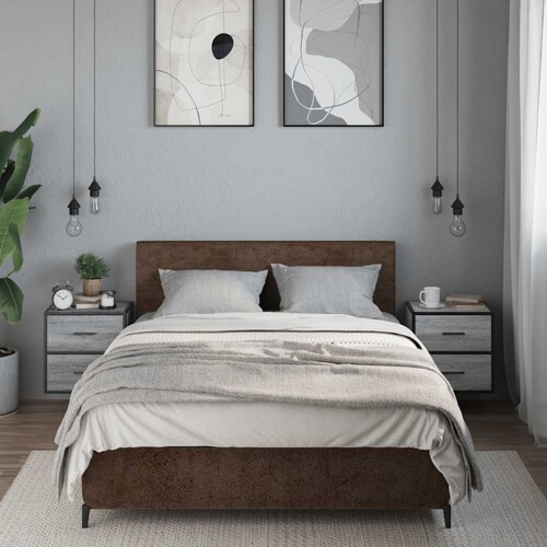 Zidni noćni ormarići 2 kom Sivi Sonoma 40x31x39,5 cm - NOVO
