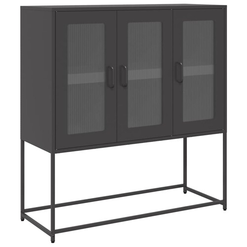 Komoda crna 100,5 x 39 x 107 cm od hladno valjanog čelika - NOVO