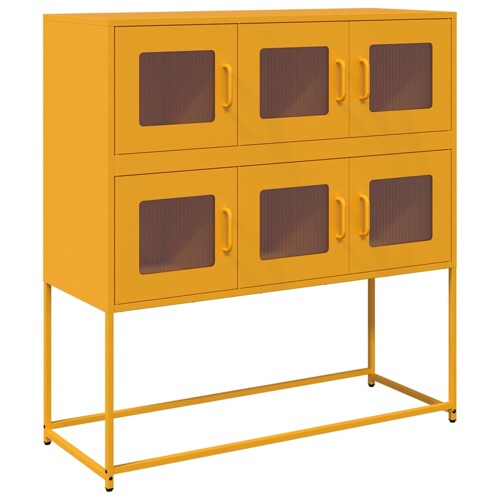 Komoda boja senfa 100,5x39x107 cm hladno valjani čelik - NOVO
