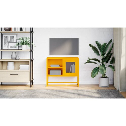 TV ormarić boja senfa 68x39x60,5 cm čelični - NOVO