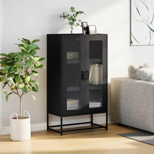 Visoka ploča crna 68x39x123 cm čelik - NOVO