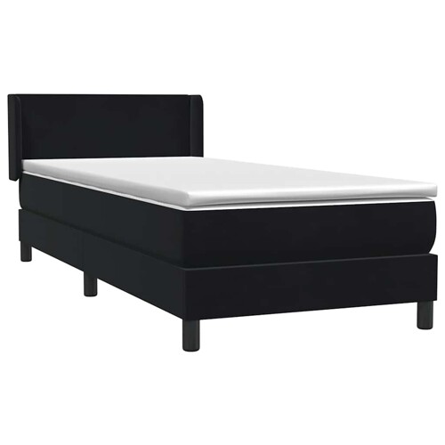 Box spring krevet s madracem crni 90x220 cm baršunasti - NOVO