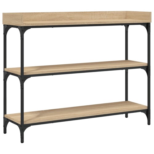 Konzolni stol s policama boja hrasta sonome 100 x 30 x 80 cm - NOVO