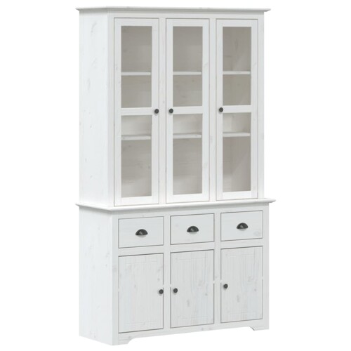 Visoka komoda BODO bijela 115,5x43x200,5 cm od masivne borovine - NOVO