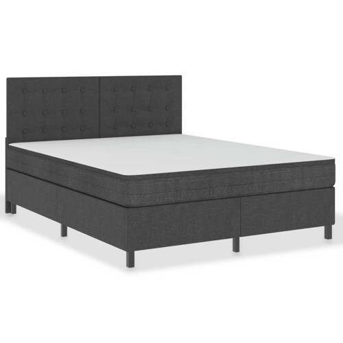 Krevet od tkanine s oprugama tamnosivi 160 x 200 cm - NOVO