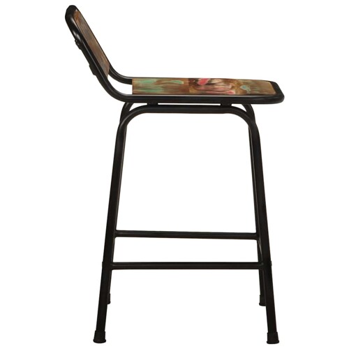 Barski stolci 4 kom 46x35,5x70 cm masivnog obnovljenog drva - NOVO