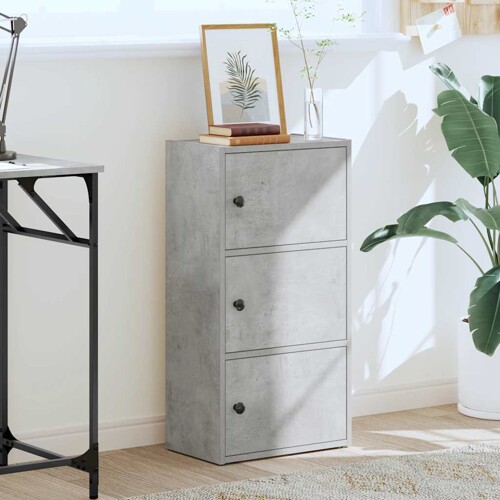 Regal za knjige boja betona 40x24x77 cm konstruirano drvo - NOVO