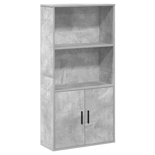 Regal za knjige siva boja betona 60x24x120 cm konstruirano drvo - NOVO