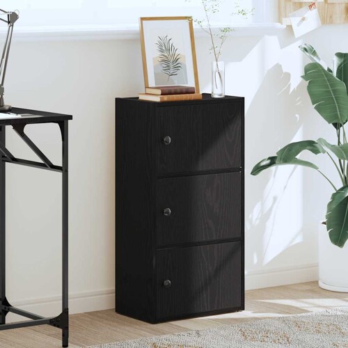 Regal za knjige crni hrasta 40x24x77 cm od konstruiranog drva - NOVO