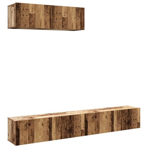 3-dijelni zidni set TV ormarića staro drvo 100x30x30 cm - NOVO