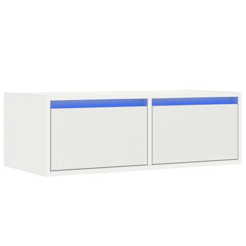 TV ormarić s LED svjetlima bijeli 75x35,5x25 cm - NOVO