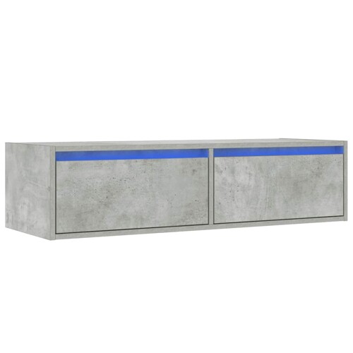TV ormarić s LED svjetlima siva boja betona 100X35,5x25 cm - NOVO