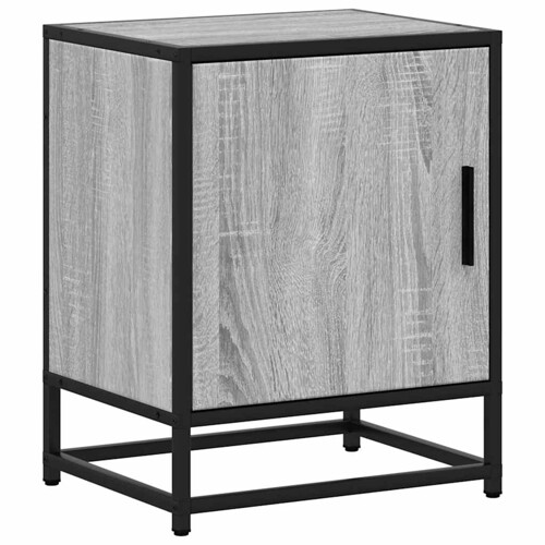 Noćni ormarić Sivi Sonoma 40x31x50 cm Konstruirano drvo i metal - NOVO