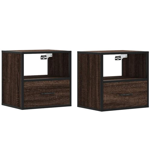 Zidni noćni ormarići 2 kom smeđi hrast 40x31x39,5 cm - NOVO