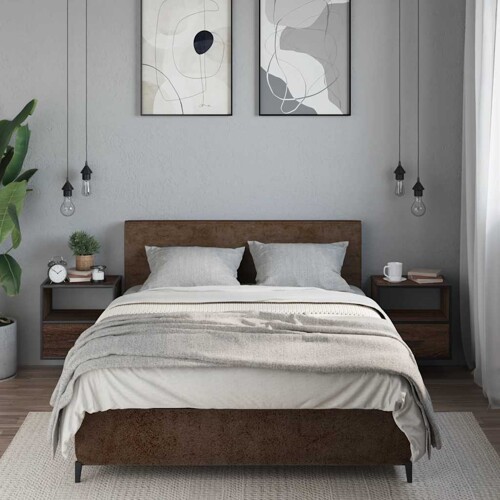 Zidni noćni ormarići 2 kom smeđi hrast 40x31x39,5 cm - NOVO