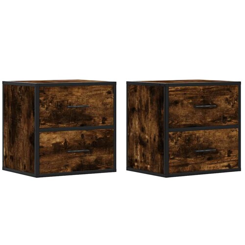 Zidni noćni ormarići 2 kom dimljeni hrast 40x31x39,5 cm - NOVO