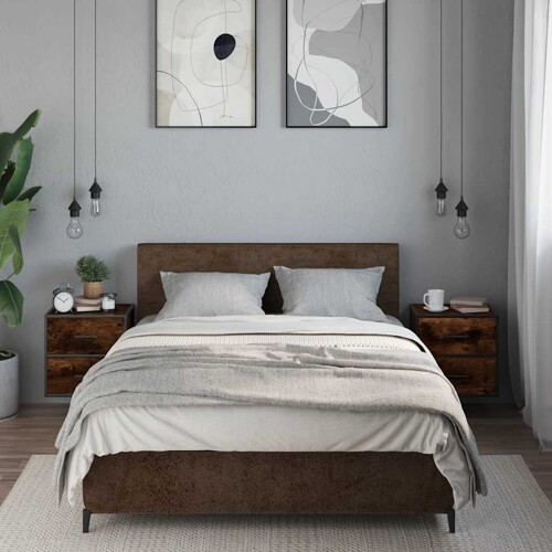 Zidni noćni ormarići 2 kom dimljeni hrast 40x31x39,5 cm - NOVO