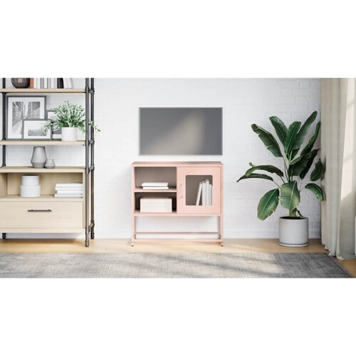 TV ormarić ružičasti 68 x 39 x 60,5 cm čelični - NOVO
