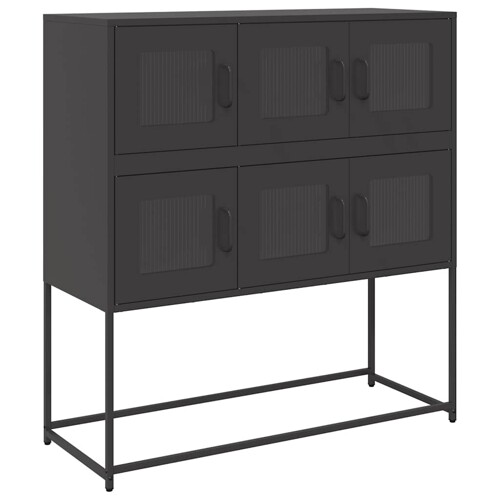 Komoda crna 100,5 x 39 x 107 cm od hladno valjanog čelika - NOVO