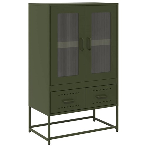 Visoka komoda maslinastozeleni 67 x 39 x 111,5 cm od čelika - NOVO