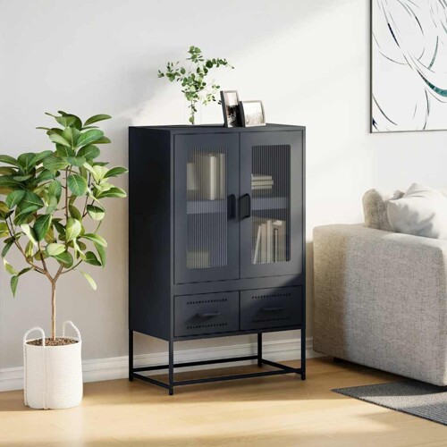 Visoka komoda antracit 68x39x111,5 cm od čelika - NOVO