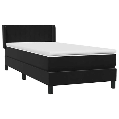 Box spring krevet s madracem crni 90x220 cm baršunasti - NOVO