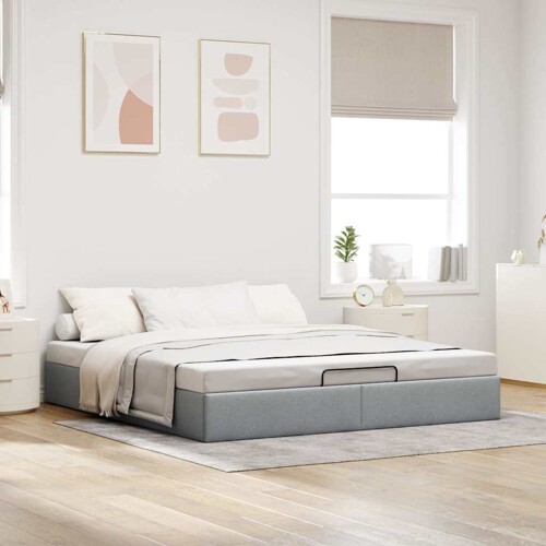 Otomanski okvir kreveta bez madraca 200 x 200 cm od tkanine - NOVO