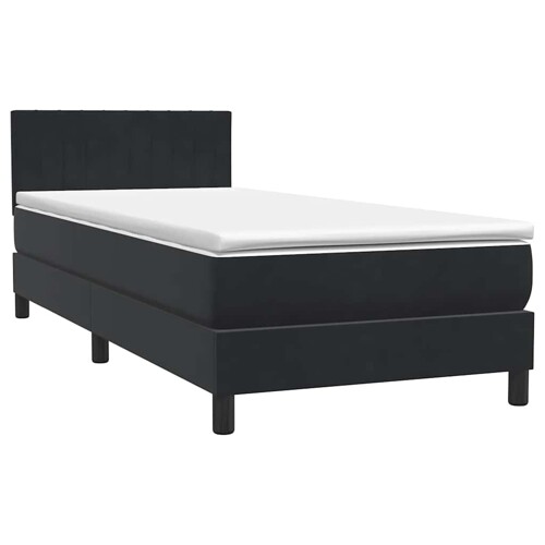 Box spring krevet s madracem crni 80 x 220 cm baršunasti - NOVO