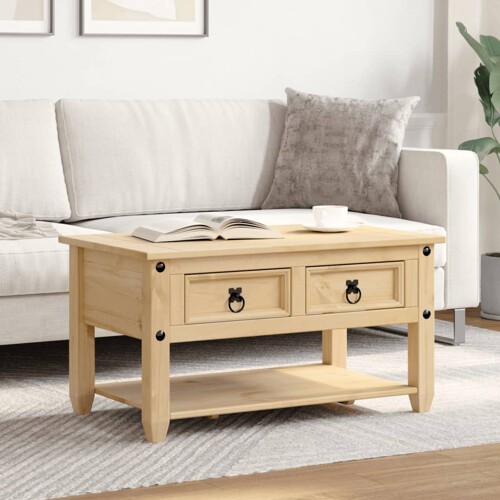 Stolić za kavu s ladicama Corona 85 x 50 x 45 cm od borovine - NOVO