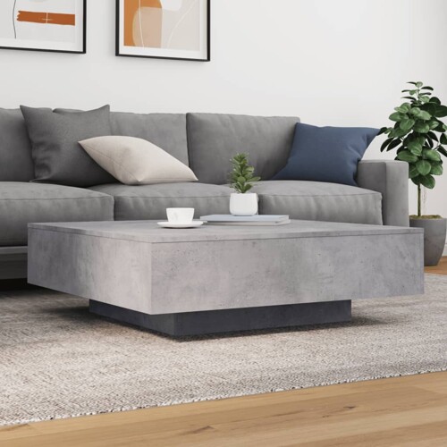 Stolić za kavu boja betona 100x100x31 cm konstruirano drvo - NOVO