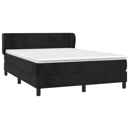 Krevet s oprugama i madracem crni 140 x 190 cm baršunasti - NOVO