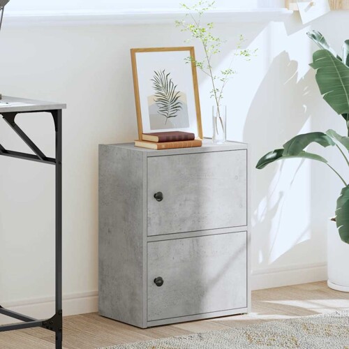 Regal za knjige boja betona 40x24x52 cm konstruirano drvo - NOVO