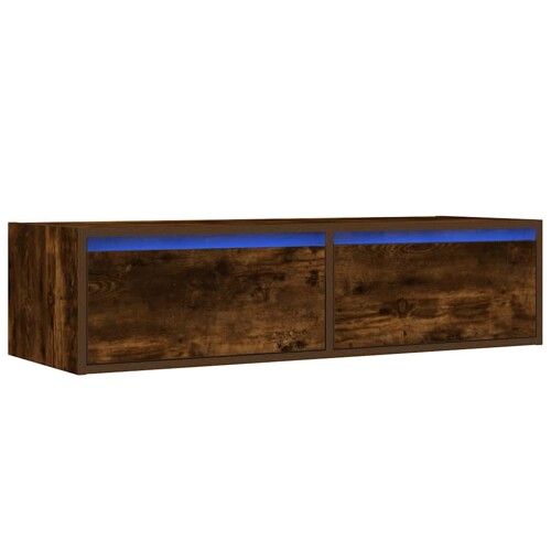 TV ormarić s LED svjetlima boja dimljenog hrasta 100X35,5x25 cm - NOVO