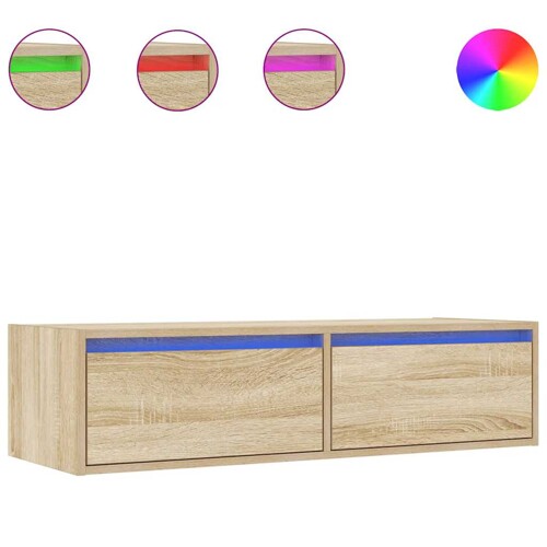 TV ormarić s LED svjetlima boja hrasta sonome 100X35,5x25 cm - NOVO
