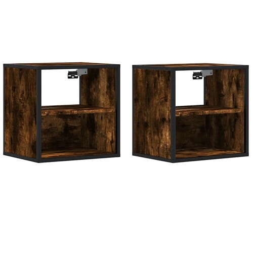 Zidni noćni ormarići 2 kom dimljeni hrast 40x31x39,5 cm - NOVO