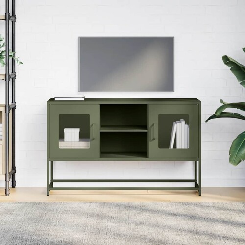 TV ormarić maslinastozeleni 100,5x39x60,5 cm čelični - NOVO