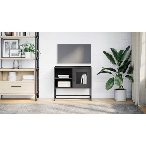 TV ormarić crni 68x39x60,5 cm čelični - NOVO