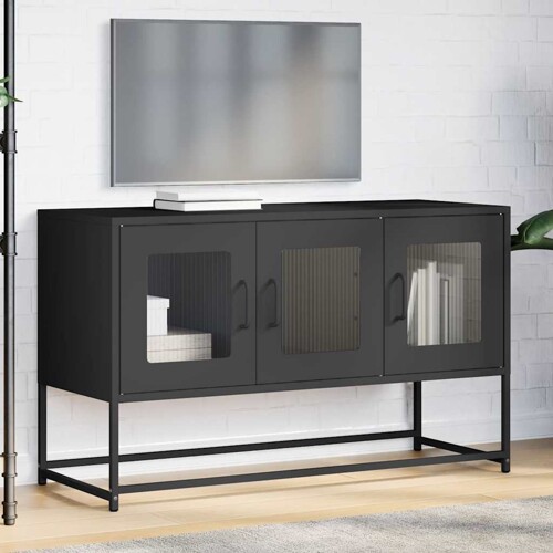 TV ormarić crni 100,5x39x60,5 cm hladno valjani čelik - NOVO