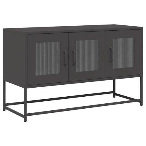TV ormarić crni 100,5x39x60,5 cm hladno valjani čelik - NOVO