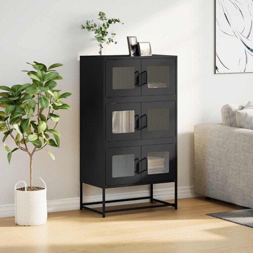 Visoka ploča crna 68x39x123 cm čelik - NOVO