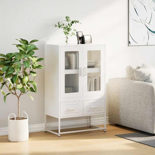 Visoka komoda bijela 68x39x111,5 cm od čelika - NOVO